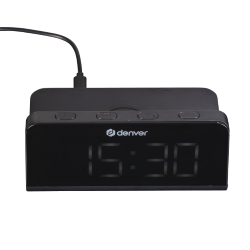 DENVER ECQ-103MK2 SVEGLIA CON RICARICA WIRELESS 10W ALIMENTATORE USB NON INCLUSO